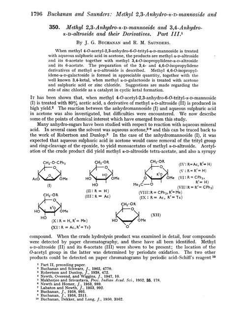 350. Methyl 2,3-anhydro-α-D-mannoside and 3,4-antydro-α-D-altroside and their derivatives. Part III