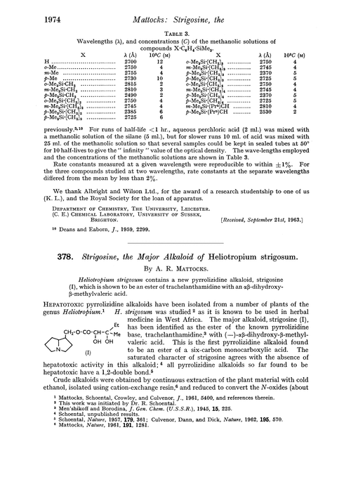 378. Strigosine, the major alkaloid of heliotropium strigosum