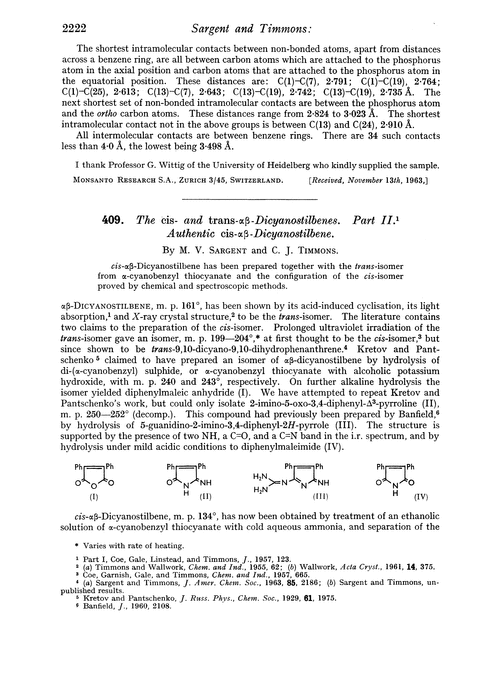 409. The cis- and trans-αβ-dicyanostilbene. Part II. Authentic cis-αβ-dicyanostilbene
