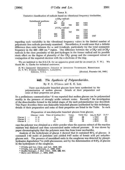 442. The synthesis of polysaccharides