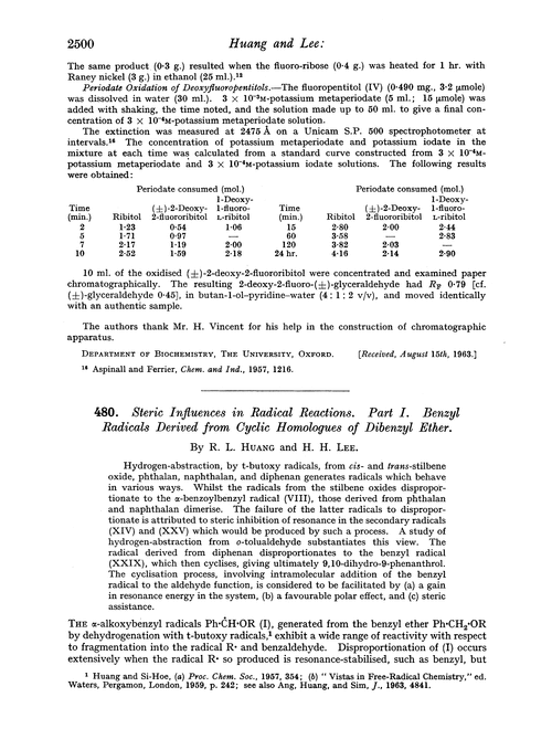 480. Steric influences in radical reactions. Part I. Benzyl radicals derived from cyclic homologues of dibenzyl ether