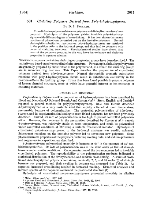 501. Chelating polymers derived from poly-4-hydroxystyrene