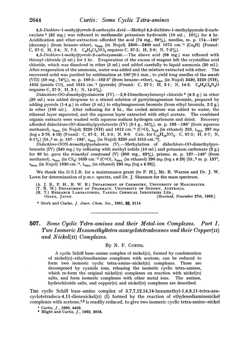 507. Some cyclic tetra-amines and their metal-ion complexes. Part I. Two isomeric hexamethyltetra-azacyclotetradecanes and their copper(II) and nickel(II) complexes