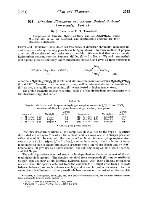 521. Dinuclear phosphorus and arsenic bridged carbonyl compounds. Part II