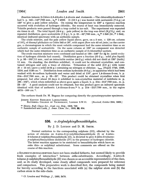 536. o-Arylsulphinylbenzaldehydes