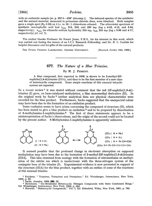 577. The nature of a blue triazine