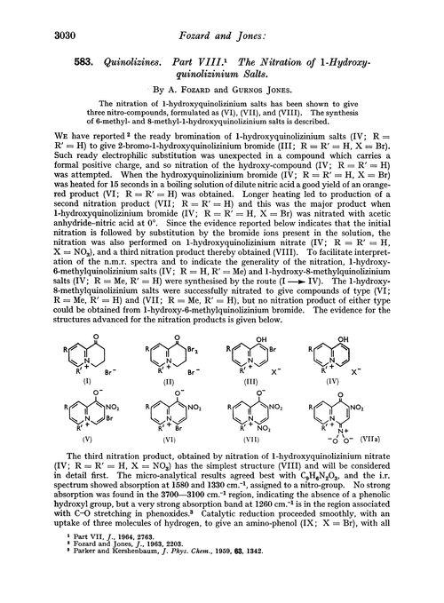 583. Quinolizines. Part VIII. The nitration of 1-hydroxyquinolizinium salts