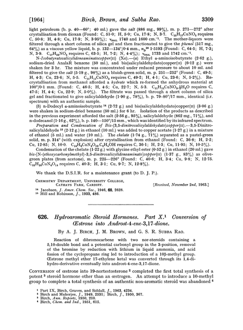 626. Hydroaromatic steroid hormones. Part X. Conversion of oestrone into androst-4-ene-3,17-dione
