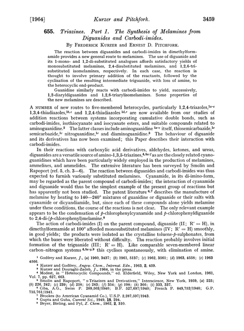 655. Triazines. Part I. The synthesis of melamines from diguanides and carbodi-imides