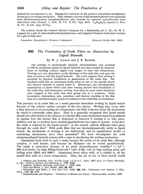 690. The penetration of oxide films on aluminium by liquid bismuth