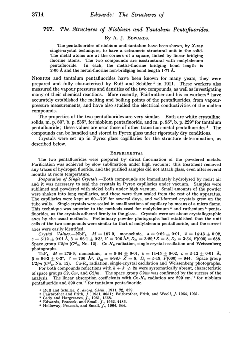 717. The structures of niobium and tantalum pentafluorides