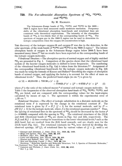 720. The far-ultraviolet absorption spectrum of 18O2, 17O18O, and 16O18O