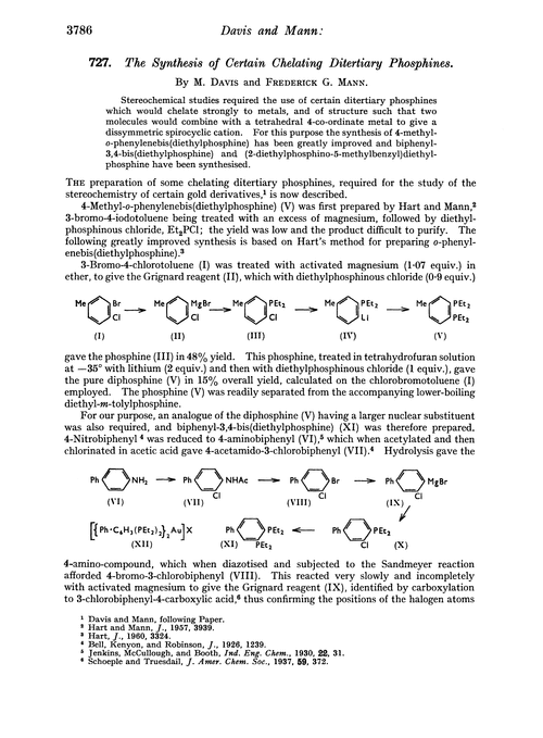 727. The synthesis of certain chelating ditertiary phosphines