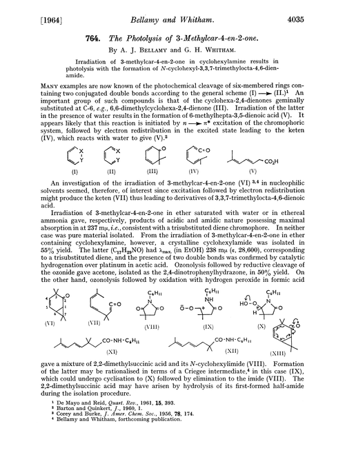 764. The photolysis of 3-methylcar-4-en-2-one