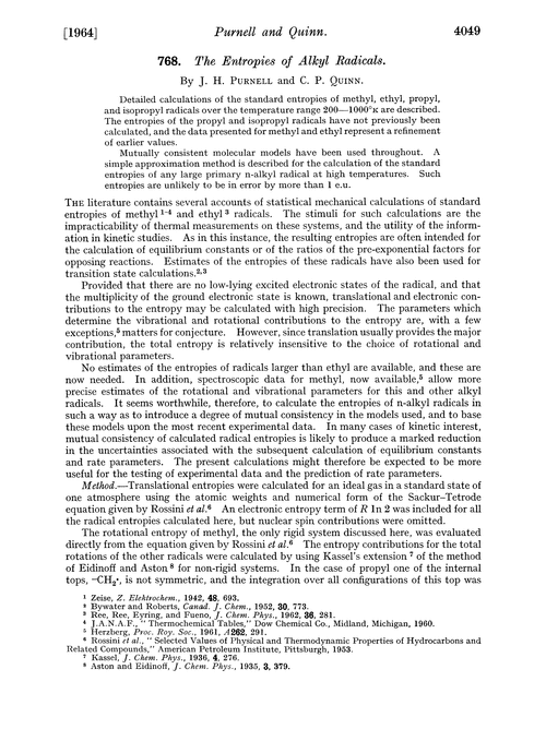 768. The entropies of alkyl radicals