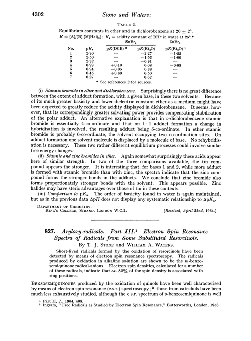 827. Aryloxy-radicals. Part III. Electron spin resonance spectra of radicals from some substituted resorcinols