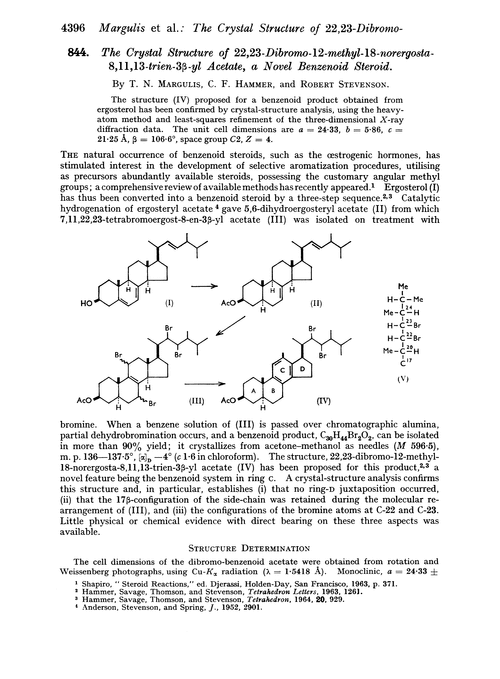 844. The crystal structure of 22,23-dibromo-12-methyl-18-norergosta-8,11,13-trien-3β-yl acetate, a novel benzenoid steroid