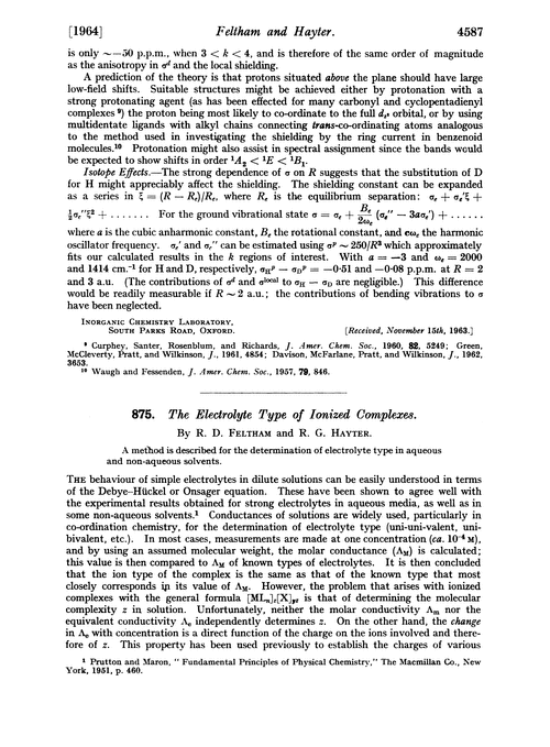 875. The electrolyte type of ionized complexes