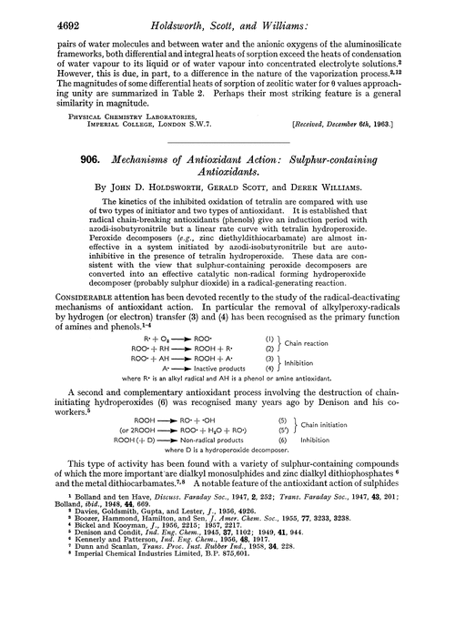 906. Mechanisms of antioxidant action sulphurcontaining antioxidants