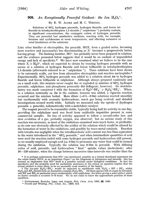 908. An exceptionally powerful oxidant: the ion H3O2+