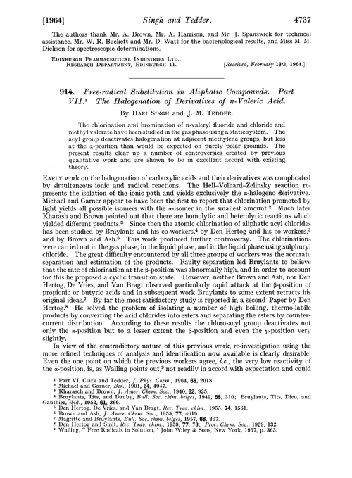 914. Free-radical substitution in aliphatic compounds. Part VII. The halogenation of derivatives of n-valeric acid