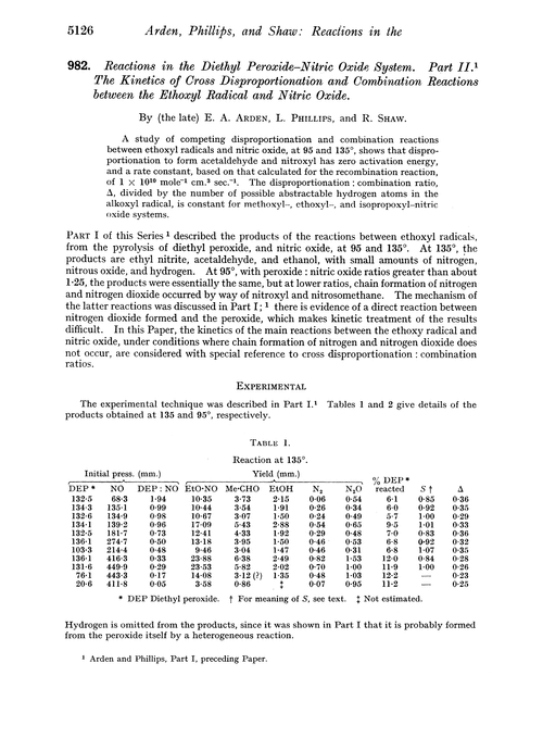 982. Reactions in the diethyl peroxide–nitric oxide system. Part II. The kinetics of cross disproportionation and combination reactions between the ethoxyl radical and nitric oxide