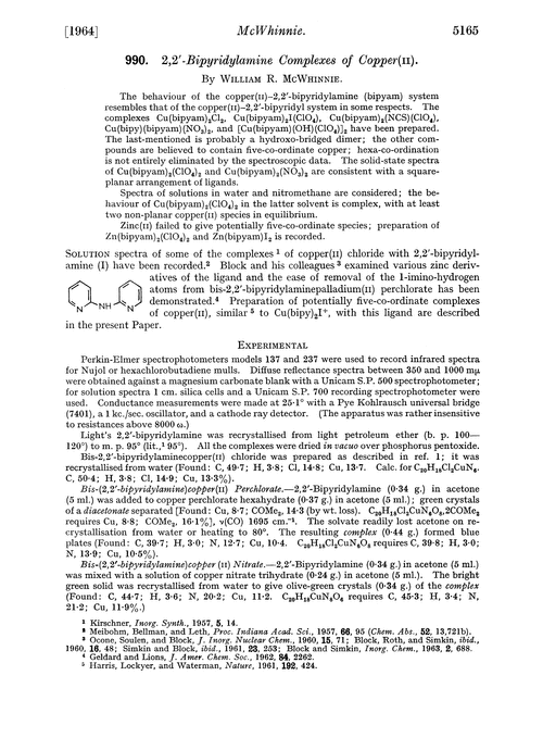 990. 2,2′-Bipyridylamine complexes of copper(II)