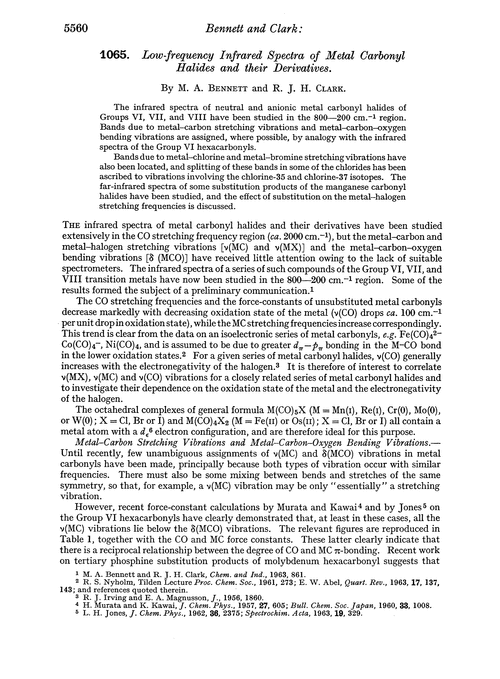 1065. Low-frequency infrared spectra of metal carbonyl halides and their derivatives