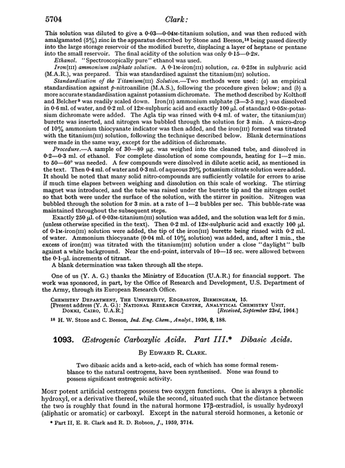 1093. Oestrogenic carboxylic acids. Part III. Dibasic acids