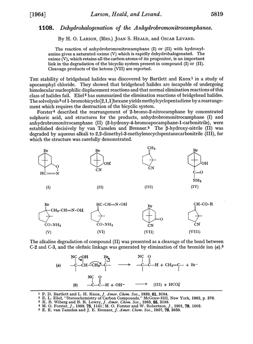 1108. Dehydrohalogenation of the anhydrobromonitrocamphanes