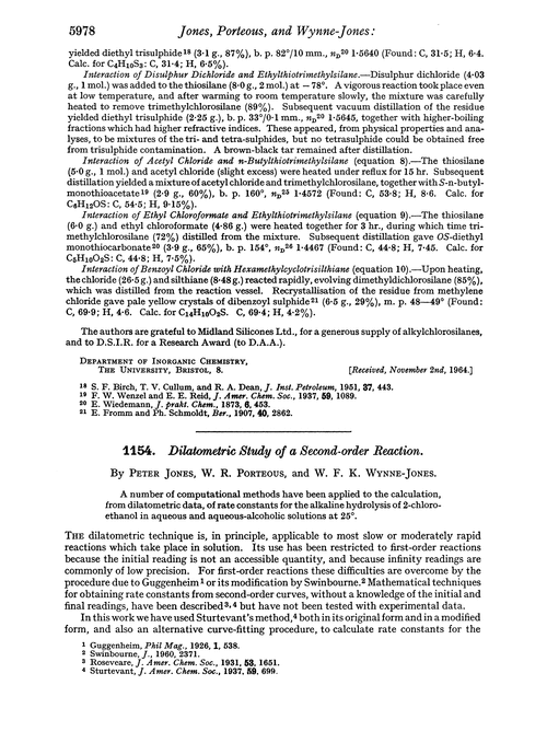 1154. Dilatometric study of a second-order reaction