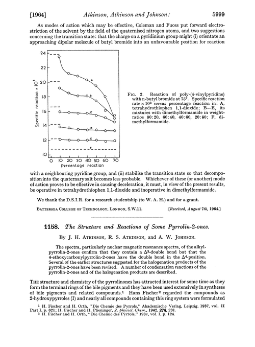 1158. The structure and reactions of some pyrrolin-2-ones