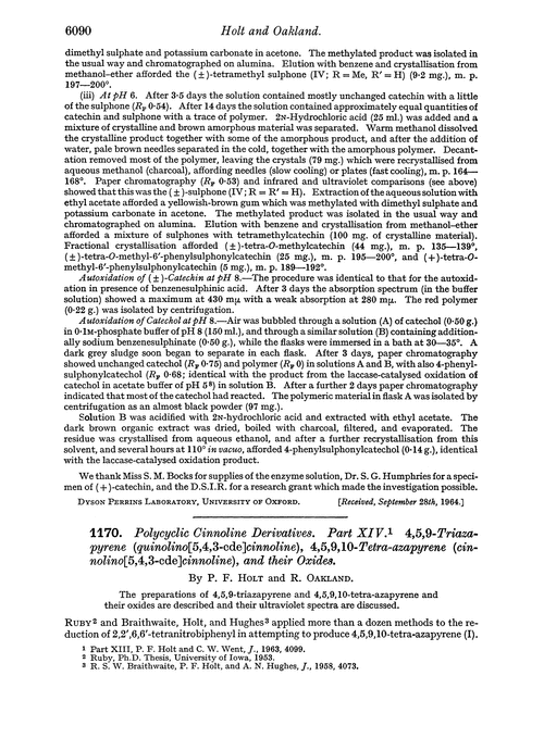 1170. Polycyclic cinnoline derivatives. Part XIV. 4,5,9-Triazapyrene (quinolino[5,4,3-cde]cinnoline), 4,5,9,10-tetra-azapyrene (cinnolino[5,4,3-cde]cinnoline), and their oxides