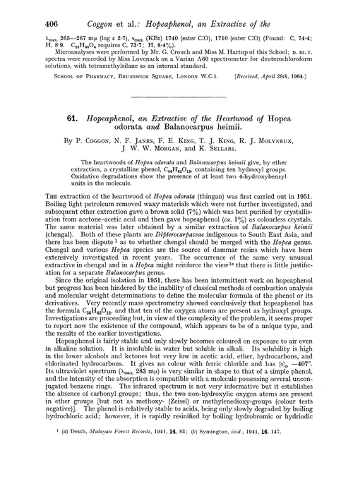 61. Hopeaphenol, an extractive of the heartwood of Hopea odorata and Balanocarpus heimii