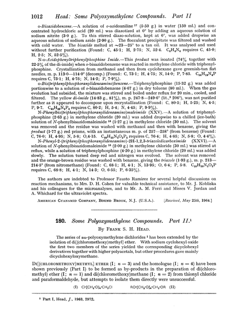 180. Some polyoxymethylene compounds. Part II