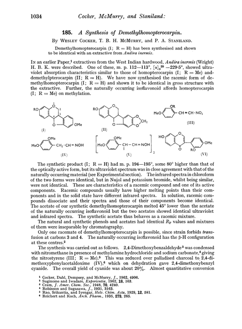 185. A synthesis of demethylhomopterocarpin