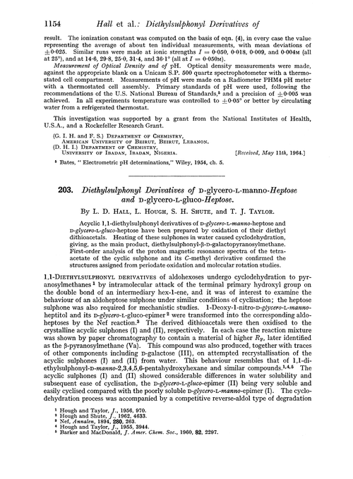 203. Diethylsulphonyl derivatives of D-glycero-L-manno-heptose and D-glycero-L-gluco-heptose