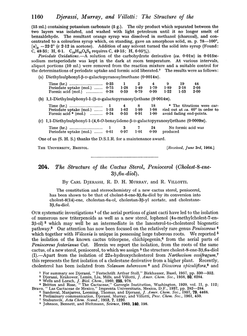 204. The structure of the cactus sterol, peniocerol (cholest-8-ene-3β,6α-diol)