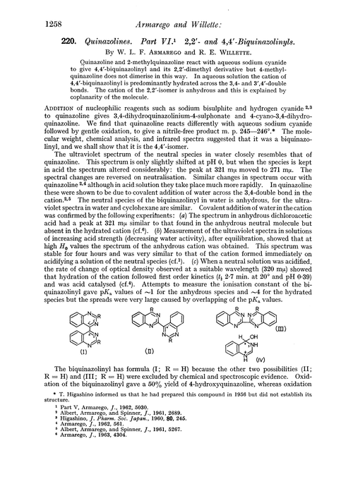 220. Quinazolines. Part VI. 2,2′-And 4,4′-biquinazolinyls
