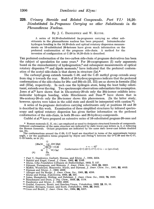 229. Urinary steroids and related compounds. Part VI. 16,20-Disubstituted 5α-pregnanes carrying no other substituents in the phenanthrene nucleus