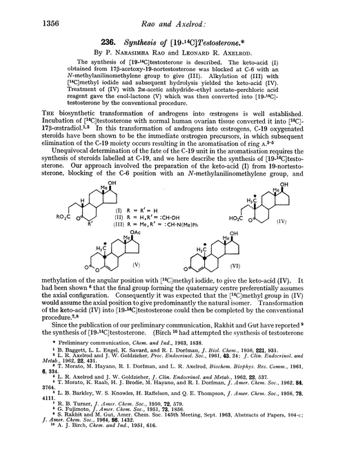 236. Synthesis of [19-C]testosterone