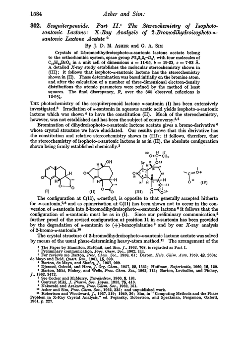 302. Sesquiterpenoids. Part II. The stereochemistry of isophotosantonic lactone: X-ray analysis of 2-bromodihydroisophoto-α-santonic lactone acetate