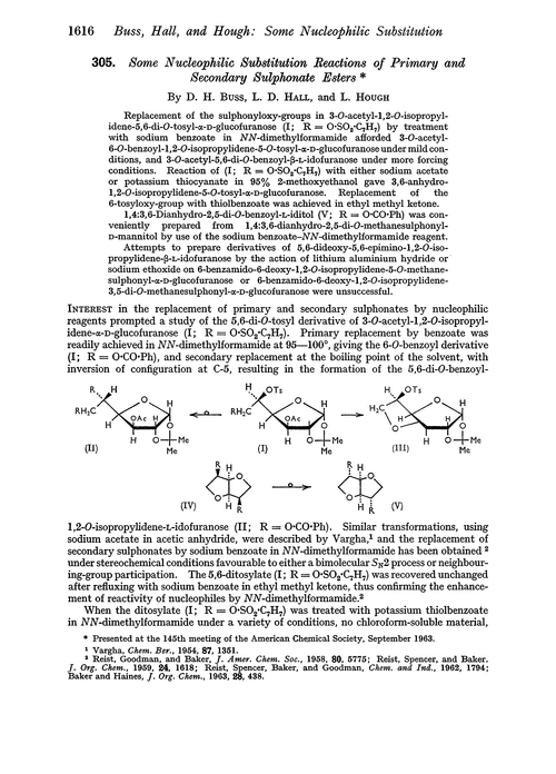 305. Some nucleophilic substitution reactions of primary and secondary sulphonate esters