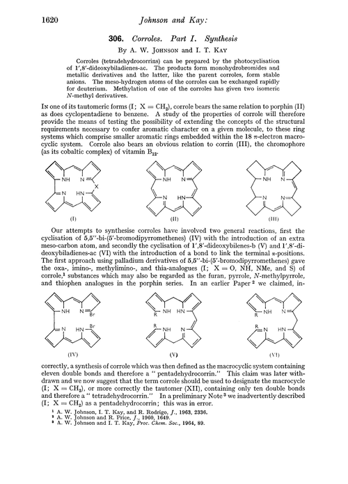 306. Corroles. Part I. Synthesis