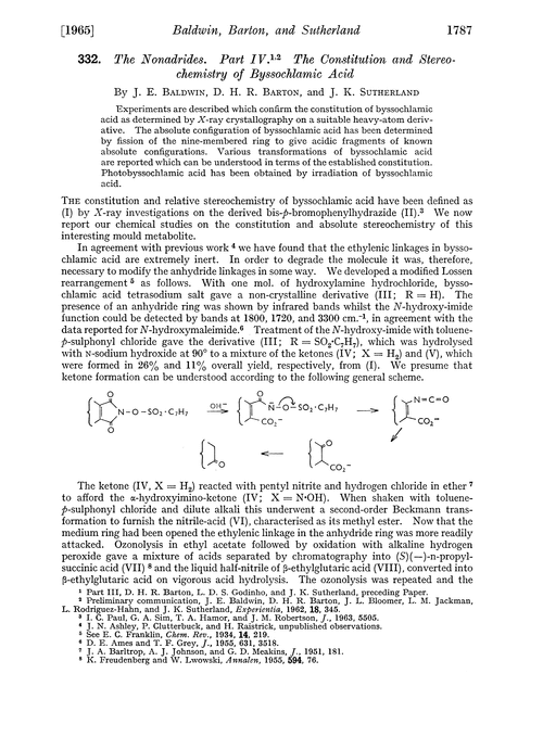 332. The nonadrides. Part IV. The constitution and stereochemistry of byssochlamic acid