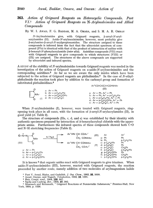 363. Action of grignard reagents on heterocyclic compounds. Part VI. Action of grignard reagents on N-arylmaleimides and allied compounds