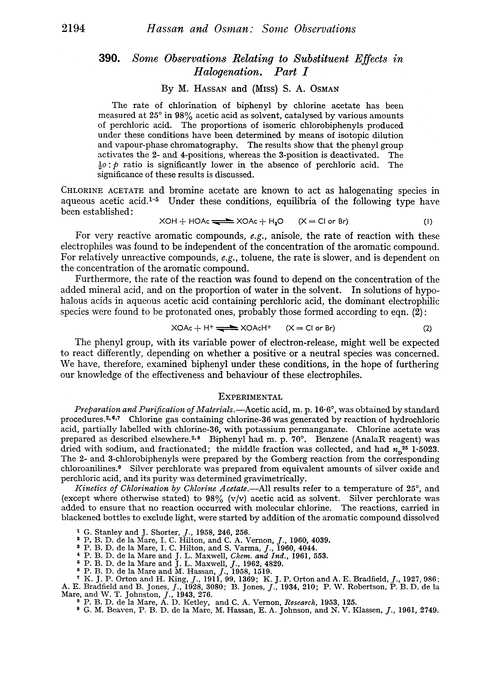 390. Some observations relating to substituent effects in halogenation. Part I