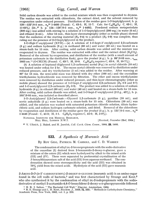 533. A synthesis of muramic acid