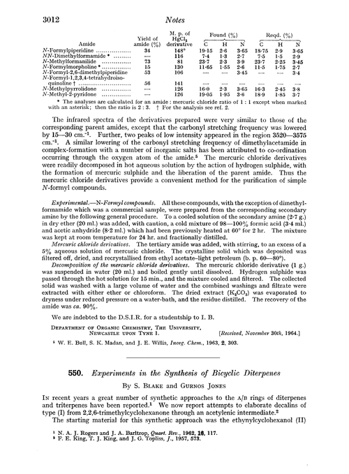 550. Experiments in the synthesis of bicyclic diterpenes