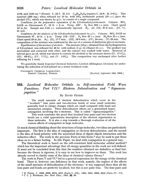 555. Localised molecular orbitals in self-consistent field wave functions. Part VII. Electron delocalisation and “sigmaconjugation”